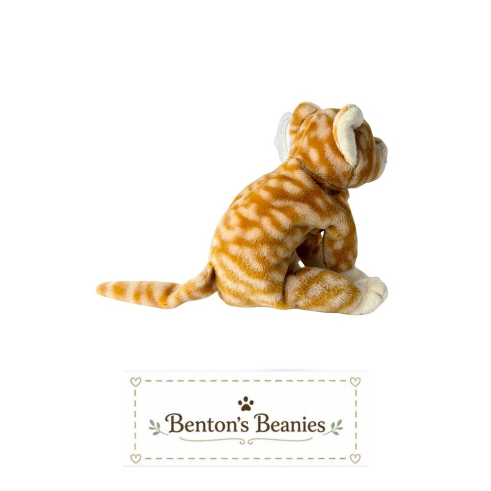Amber the Cat Ty Beanie Baby | Golden Feline Friend 🐱 | Mint Heart Tag ⭐ - Picture 5 of 6